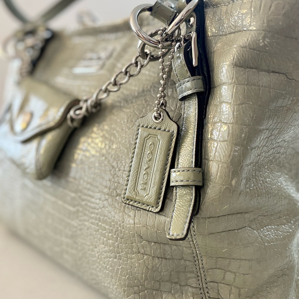Coach Croc-Embossed Leather Tote - Picture 5 of 7